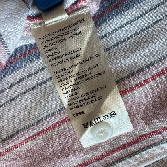 Anthropologie Pilcro The Bo Boyfriend Striped Oversized Button Top Womens XS - Picture 9 of 9